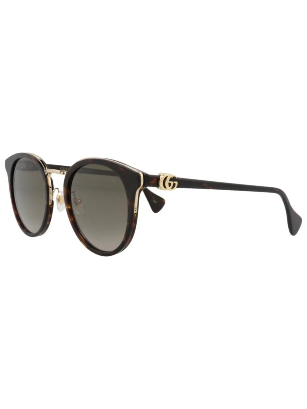 New Gucci Women's Sunglasses Round Oval Acetate Frame Havana Havana Brown